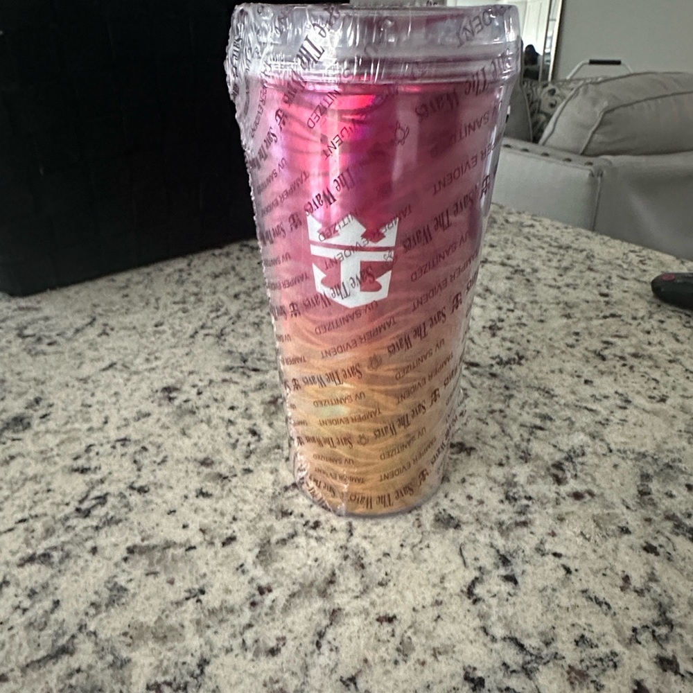 Royal Caribbean Pink and Orange Tumbler with Logo